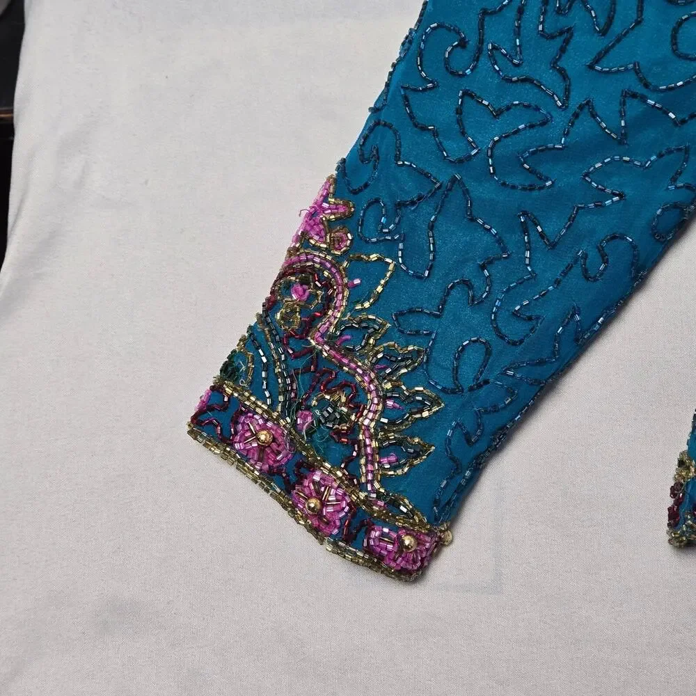 Royal Feelings Sequin Vintage Jacket Small 100% Silk